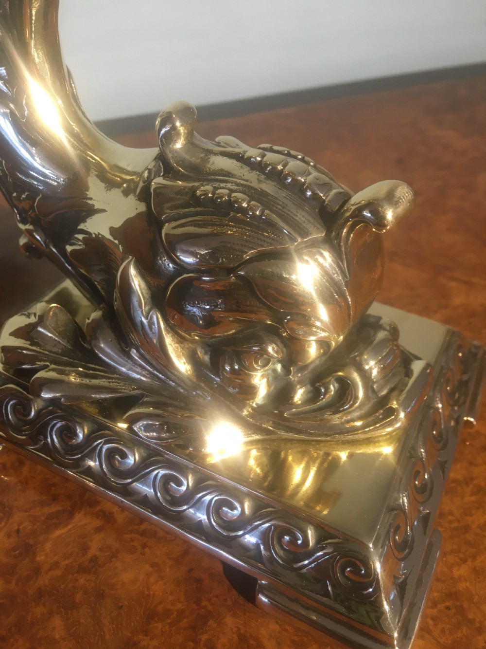 BRASS FIGURAL CANDLESTICK WITH INK WELL View III