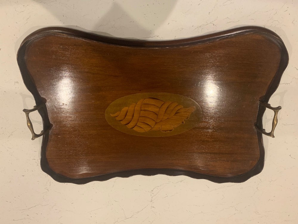 Edwardian mahogany and inlaid tray ...  View II