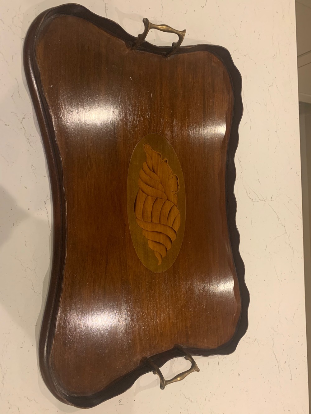 Edwardian mahogany and inlaid tray ...  View III