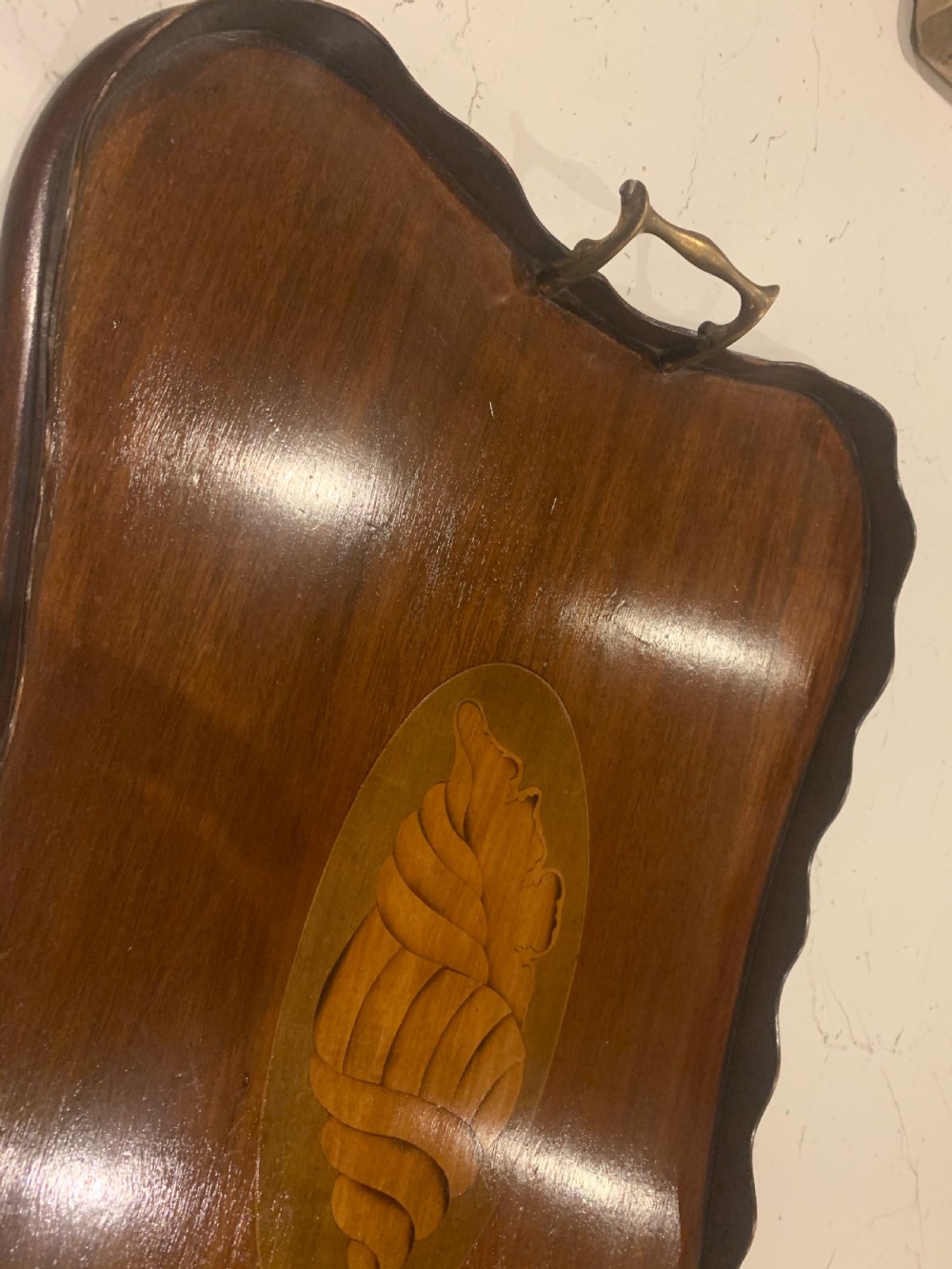 Edwardian mahogany and inlaid tray ...  View V