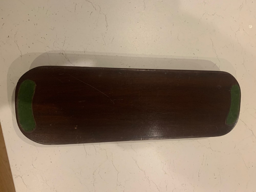 Small Edwardian mahogany and inlaid tray  View III