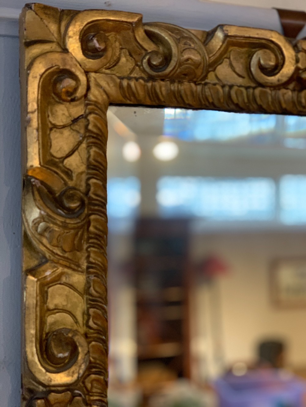 Antique gilt wood mirror  View III