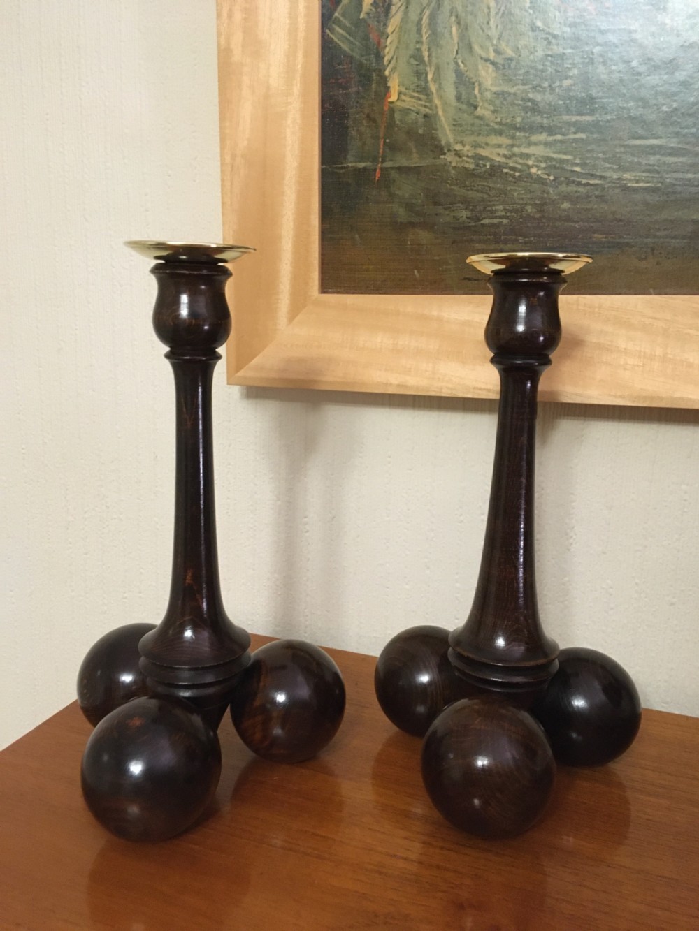 PAIR ART DECO CANDLESTICKS 