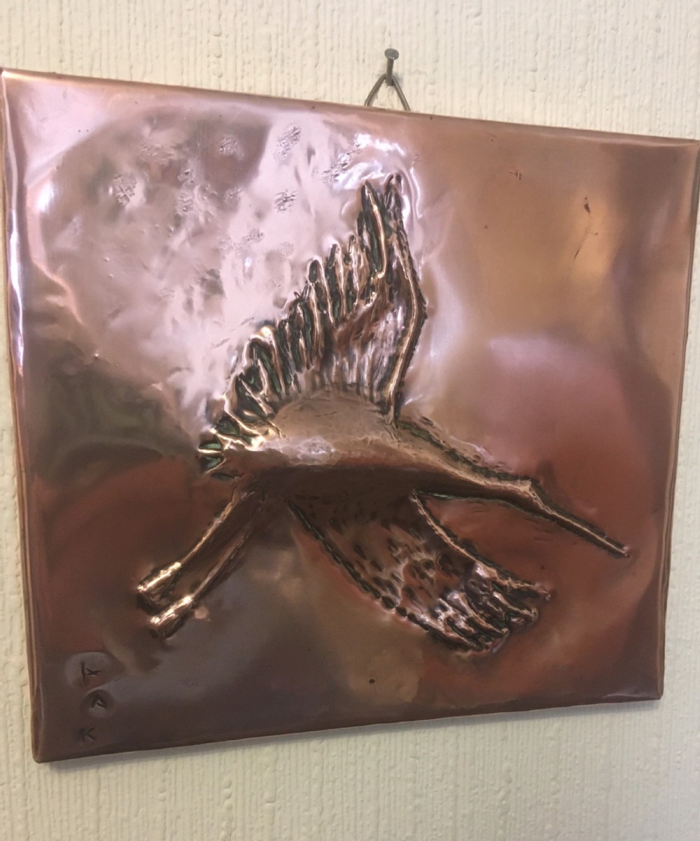 FOLK ART COPPER PLAQUE 