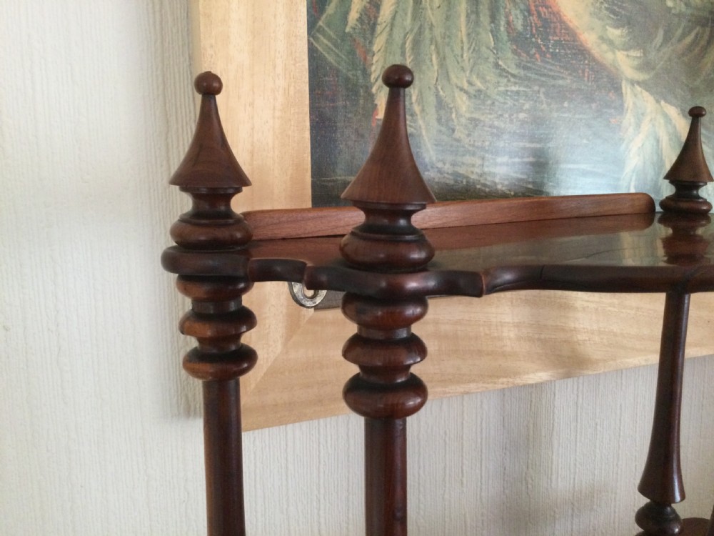 YEW WOOD HANGING WALL SHELVES View II