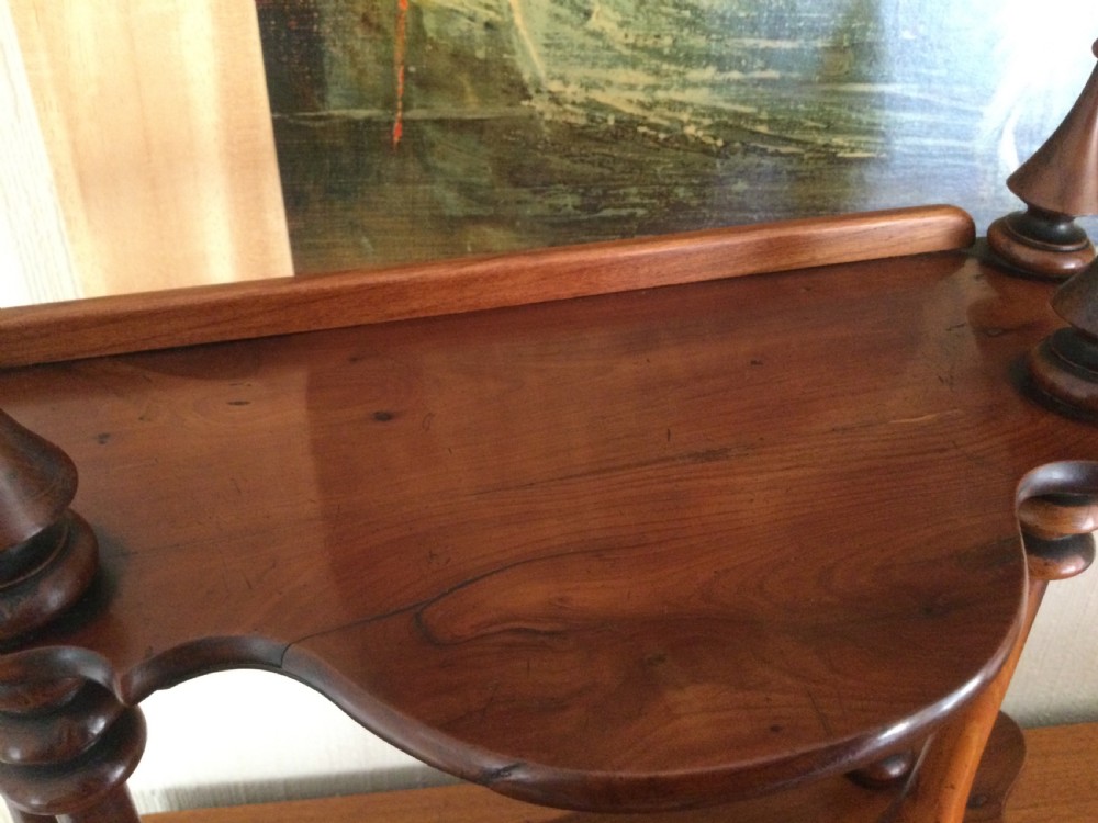 YEW WOOD HANGING WALL SHELVES View VI