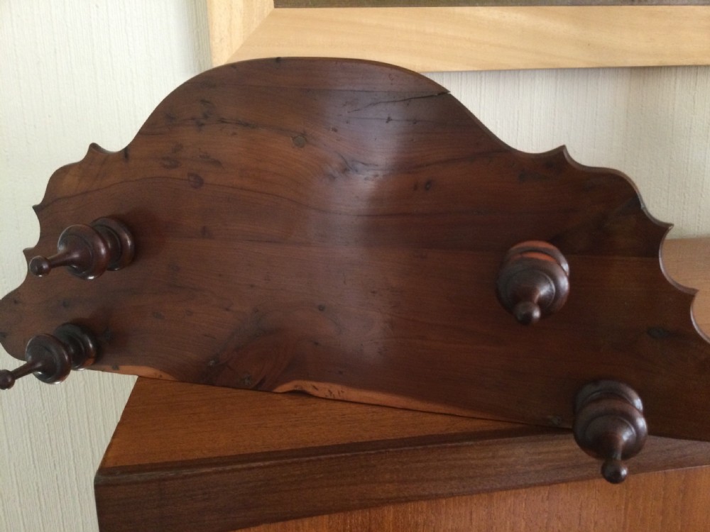 YEW WOOD HANGING WALL SHELVES View XII