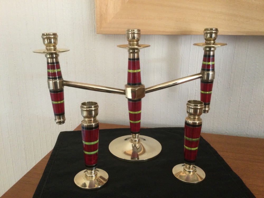 ART DECO CANDELABRA SET.