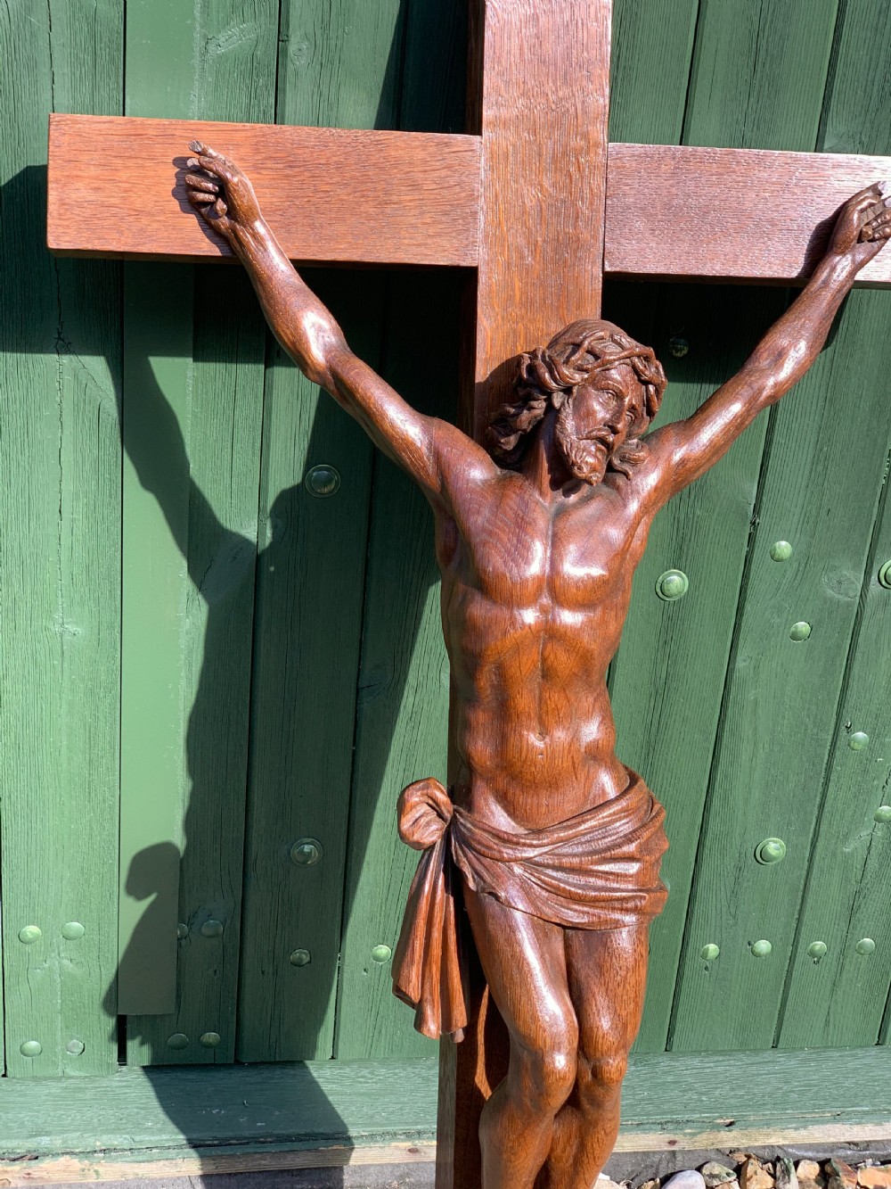 Large carved oak Crucifix  View II