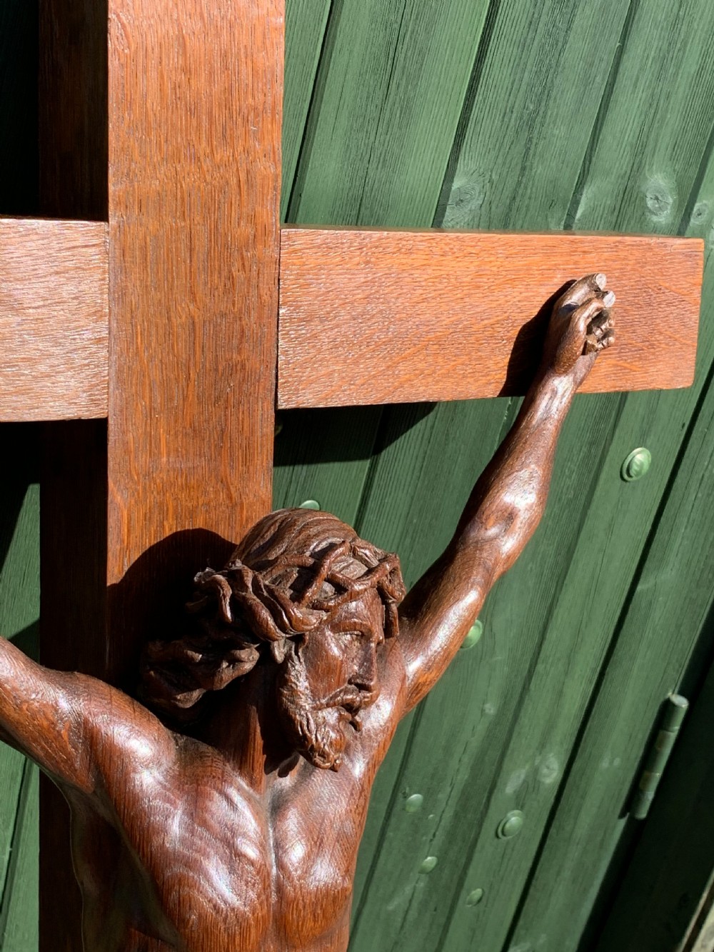 Large carved oak Crucifix  View IV