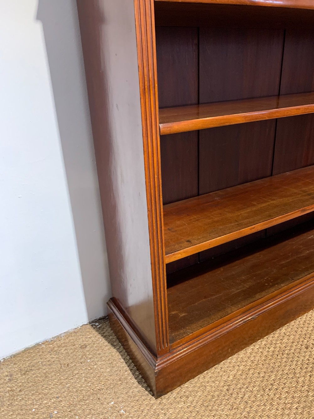 Victorian mahogany open bookcase  View IV