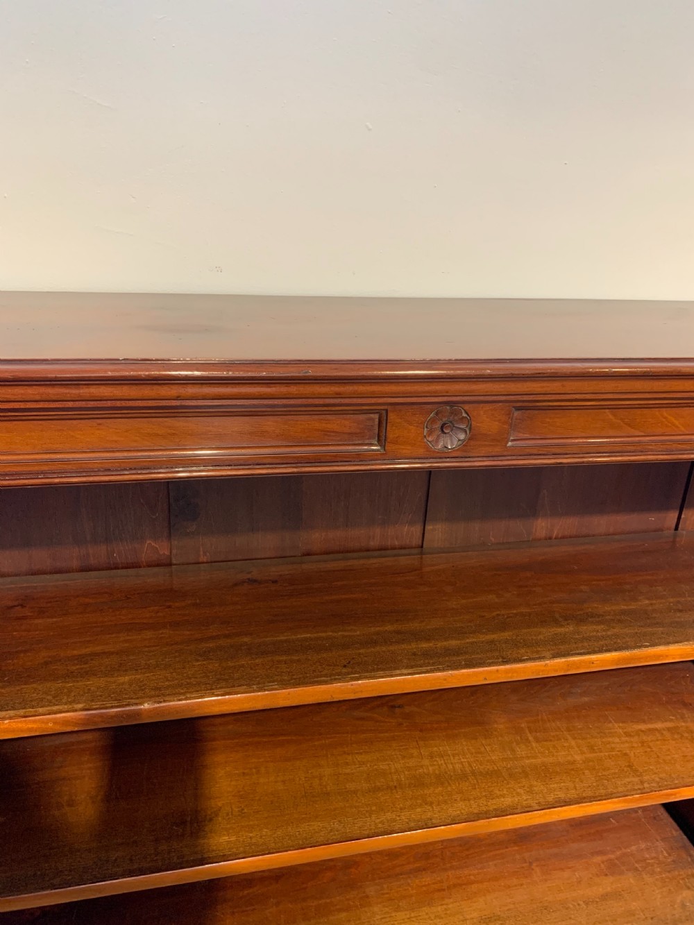 Victorian mahogany open bookcase  View VI