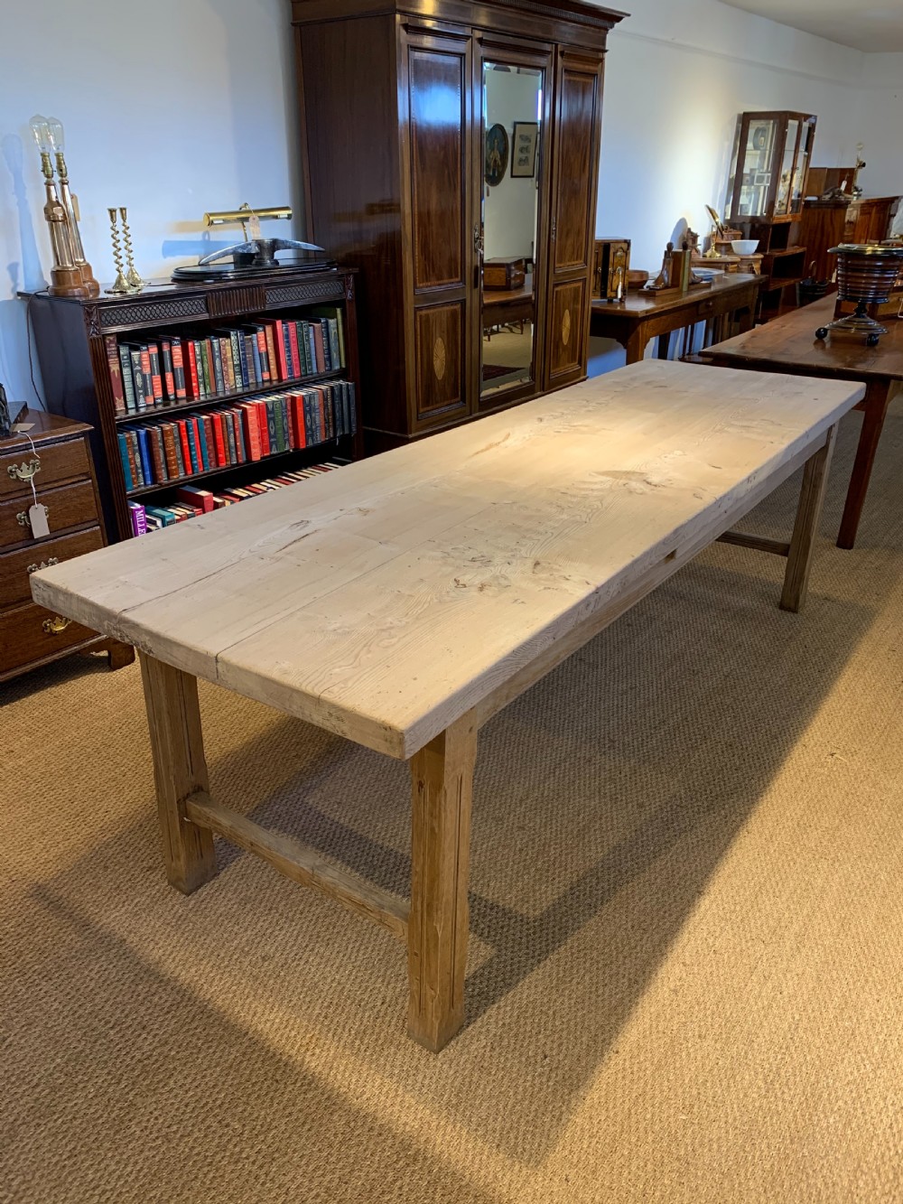 Scrubbed elm farmhouse table  272 cms 