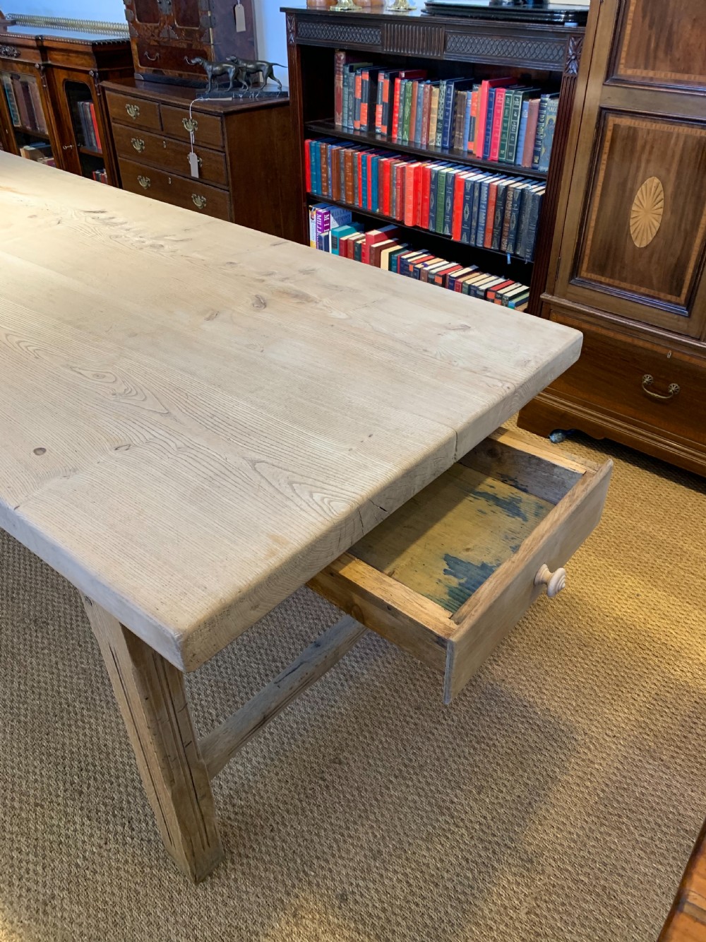 Scrubbed elm farmhouse table  272 cms  View III