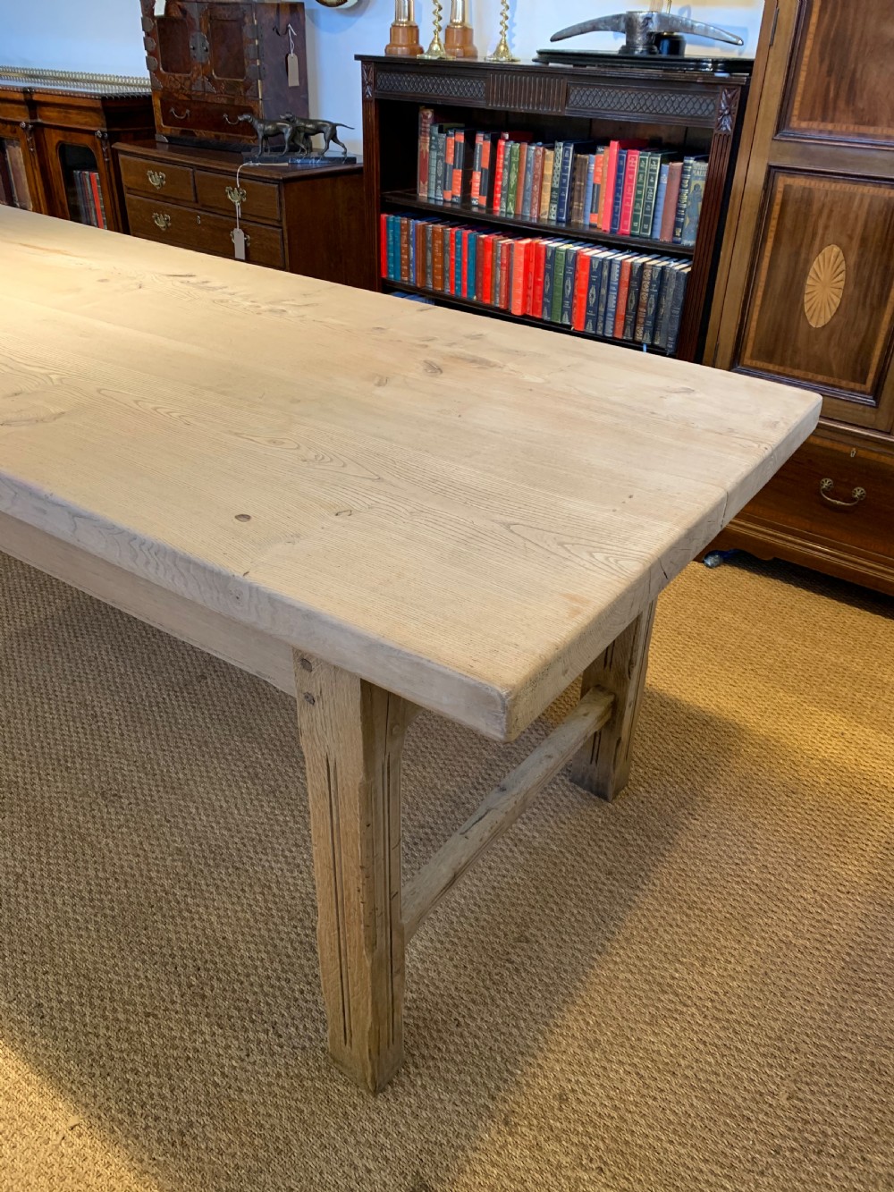 Scrubbed elm farmhouse table  272 cms  View IV