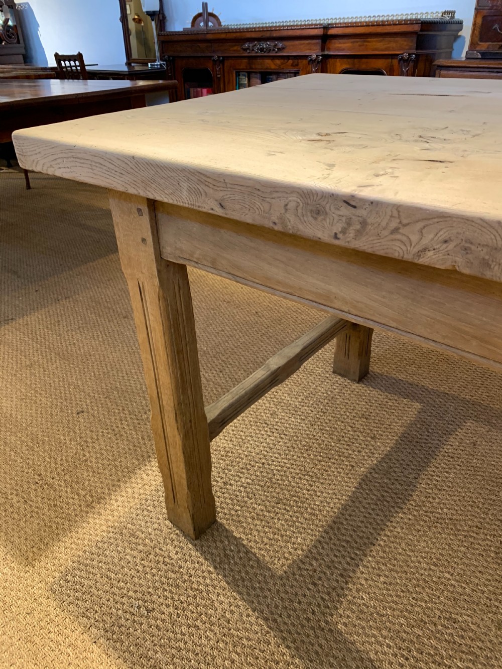 Scrubbed elm farmhouse table  272 cms  View VI