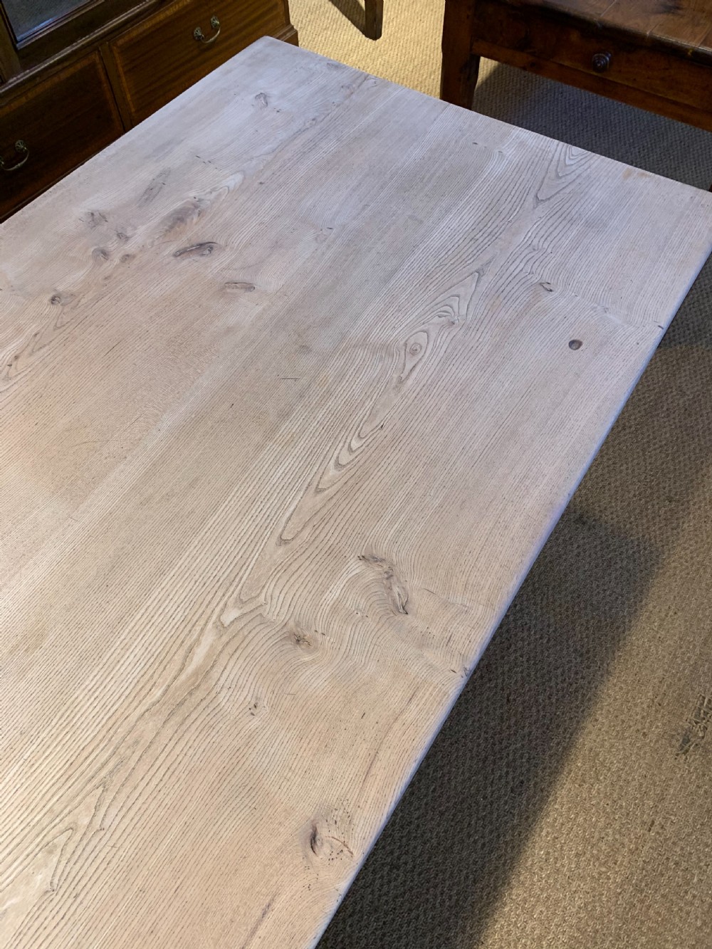 Scrubbed elm farmhouse table  272 cms  View IX