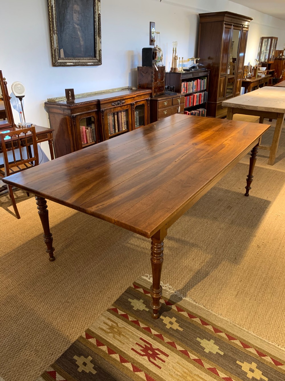 Walnut farmhouse table wide top 
