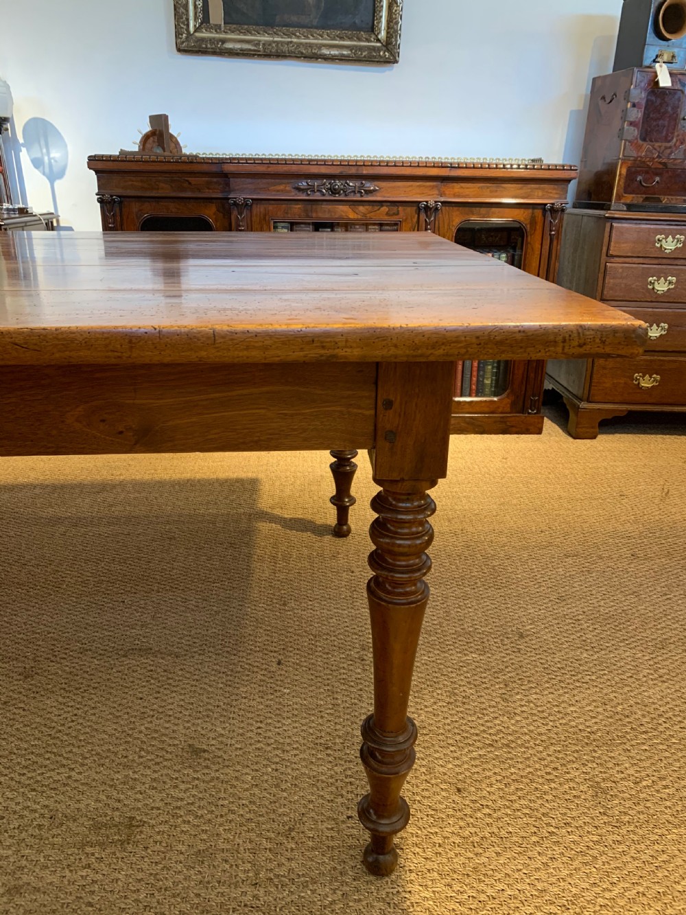 Walnut farmhouse table wide top  View IV