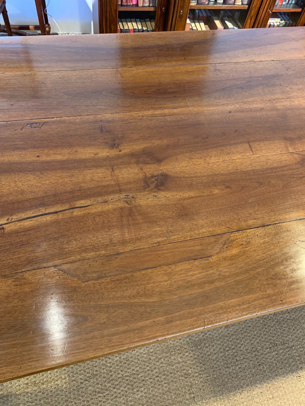 Walnut farmhouse table wide top  View V