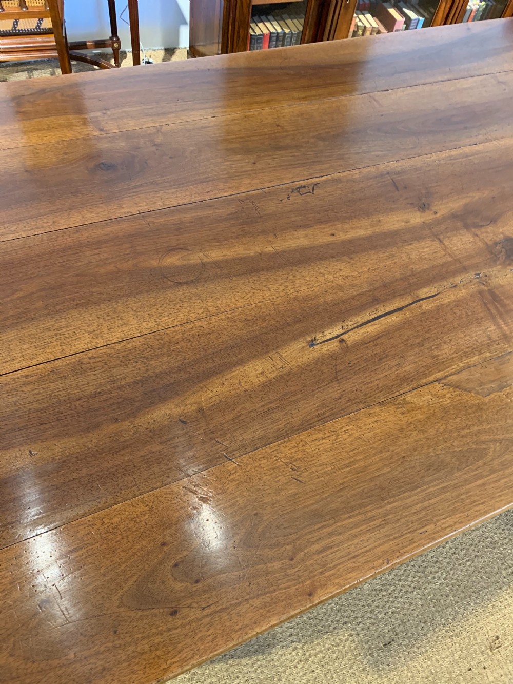 Walnut farmhouse table wide top  View VII