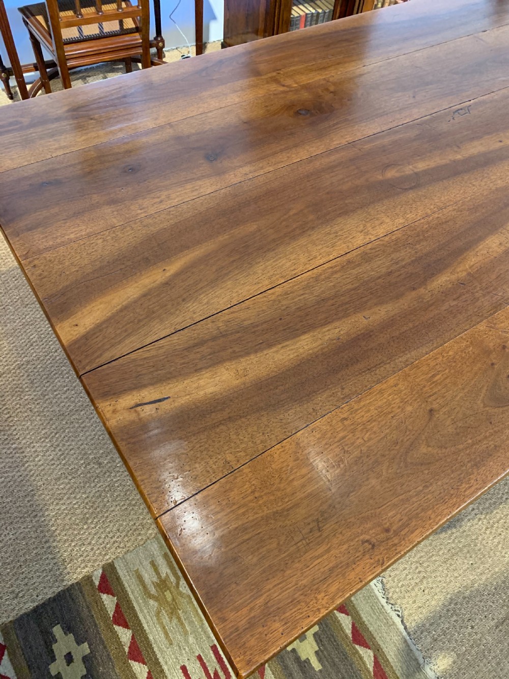 Walnut farmhouse table wide top  View VIII