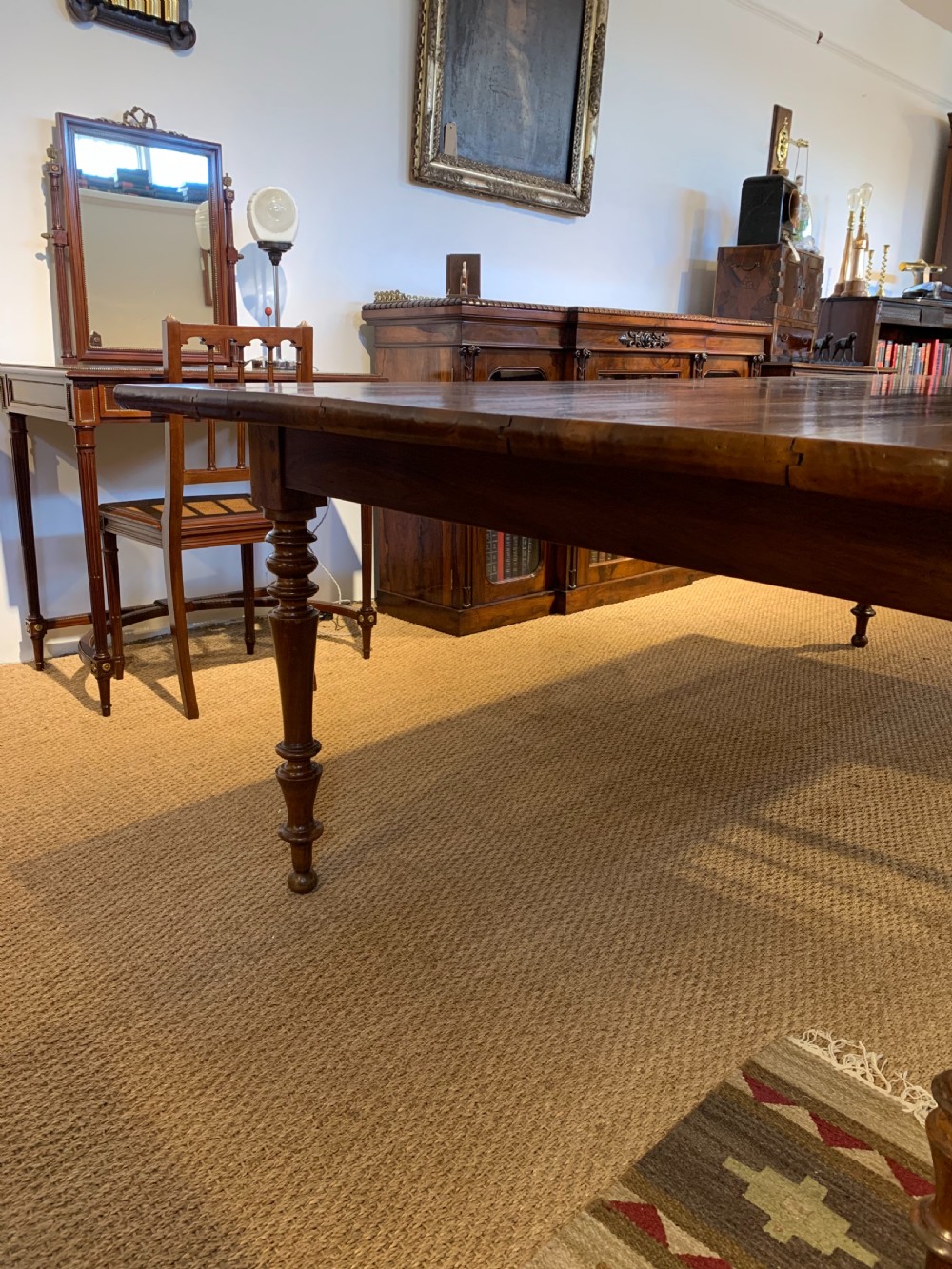 Walnut farmhouse table wide top  View X