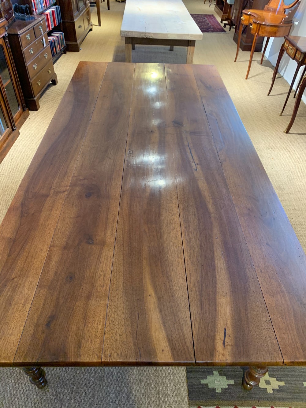 Walnut farmhouse table wide top  View XI