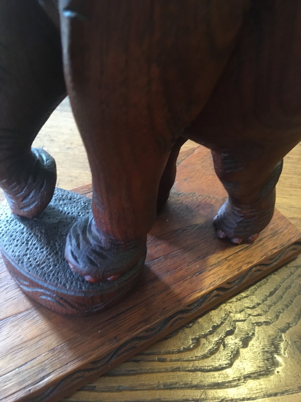 TEAK ELEPHANT TABLE GONG View III