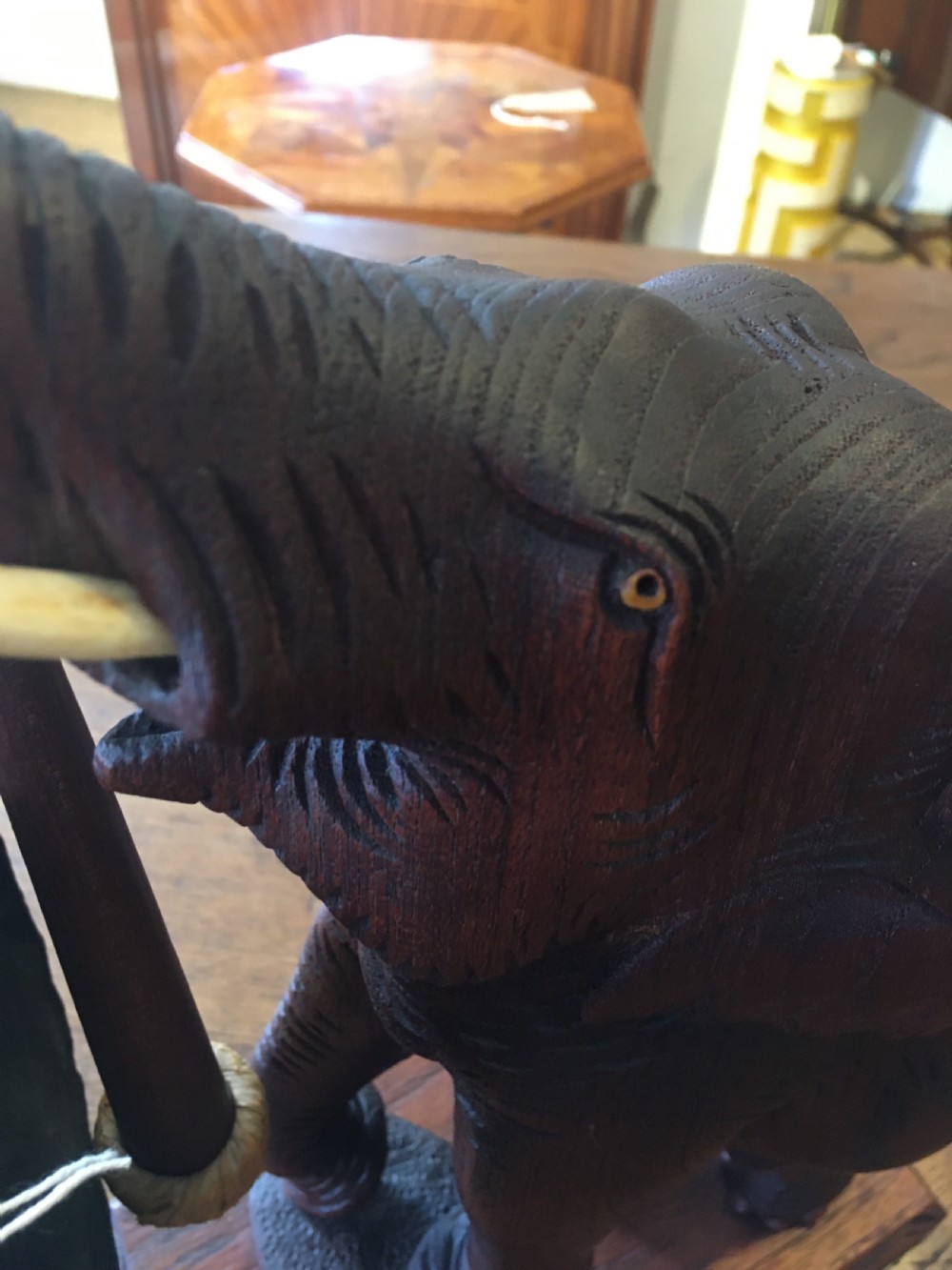 TEAK ELEPHANT TABLE GONG View IV