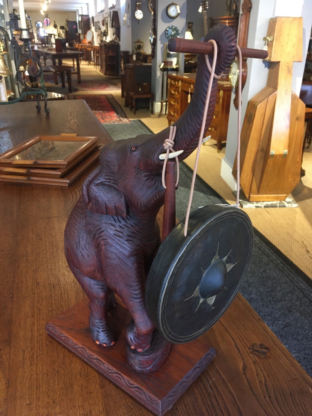 TEAK ELEPHANT TABLE GONG View V