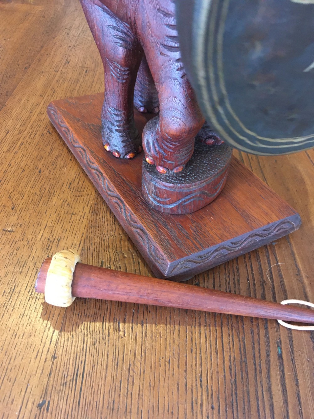 TEAK ELEPHANT TABLE GONG View VII