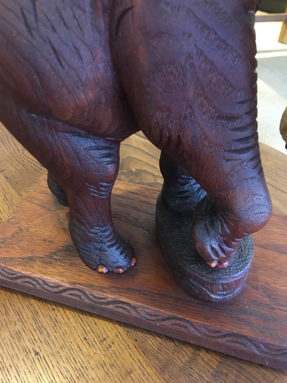 TEAK ELEPHANT TABLE GONG View IX