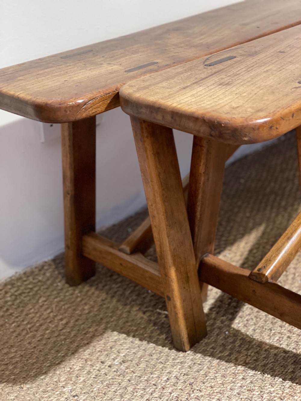 Pair of Cherry wood benches View VI