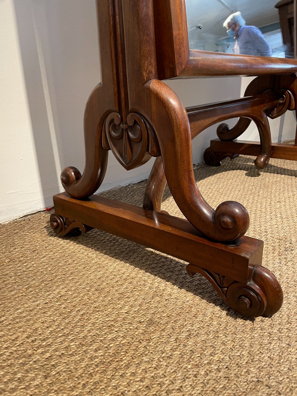 William IV mahogany cheval mirror  View II