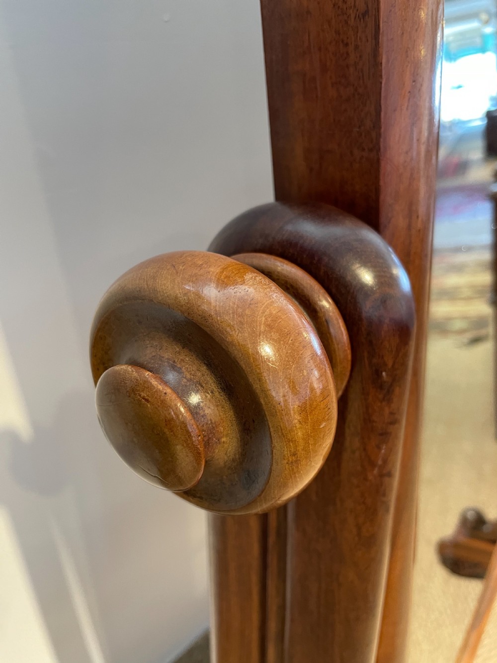 William IV mahogany cheval mirror  View III
