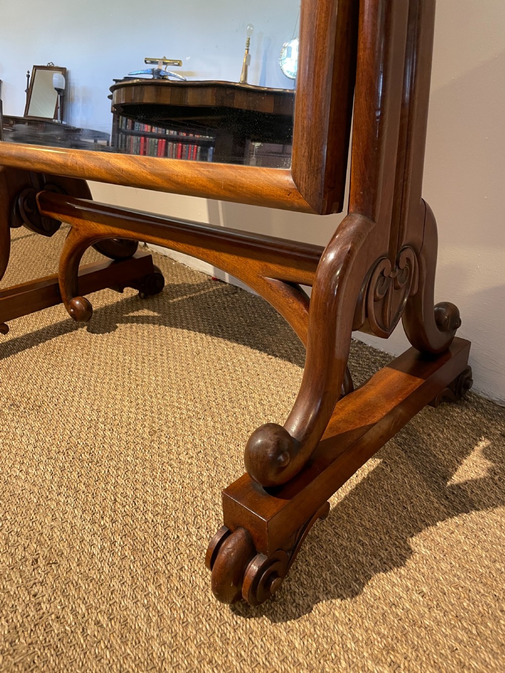 William IV mahogany cheval mirror  View VI