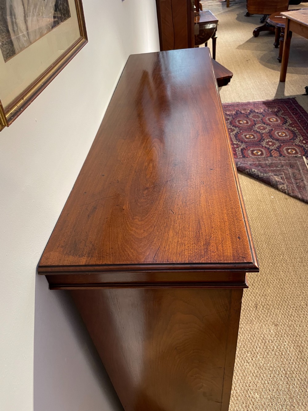 Victorian mahogany open bookcase  View III