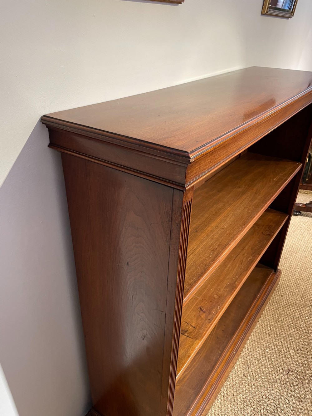 Victorian mahogany open bookcase  View V