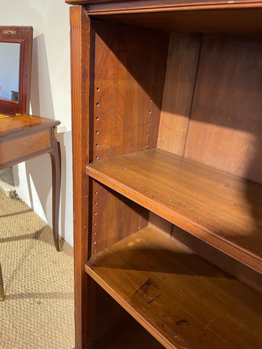 Victorian mahogany open bookcase  View VI