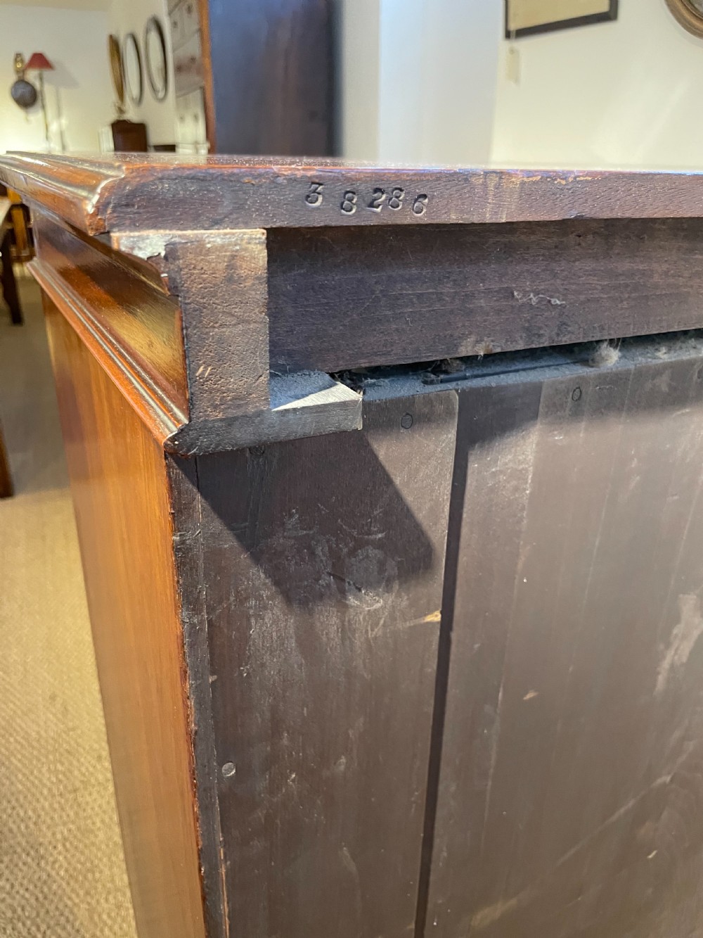 Victorian mahogany open bookcase  View XI