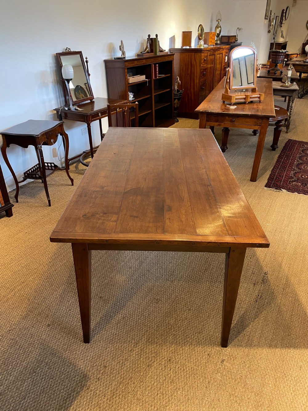 Small cherry wood farmhouse table 