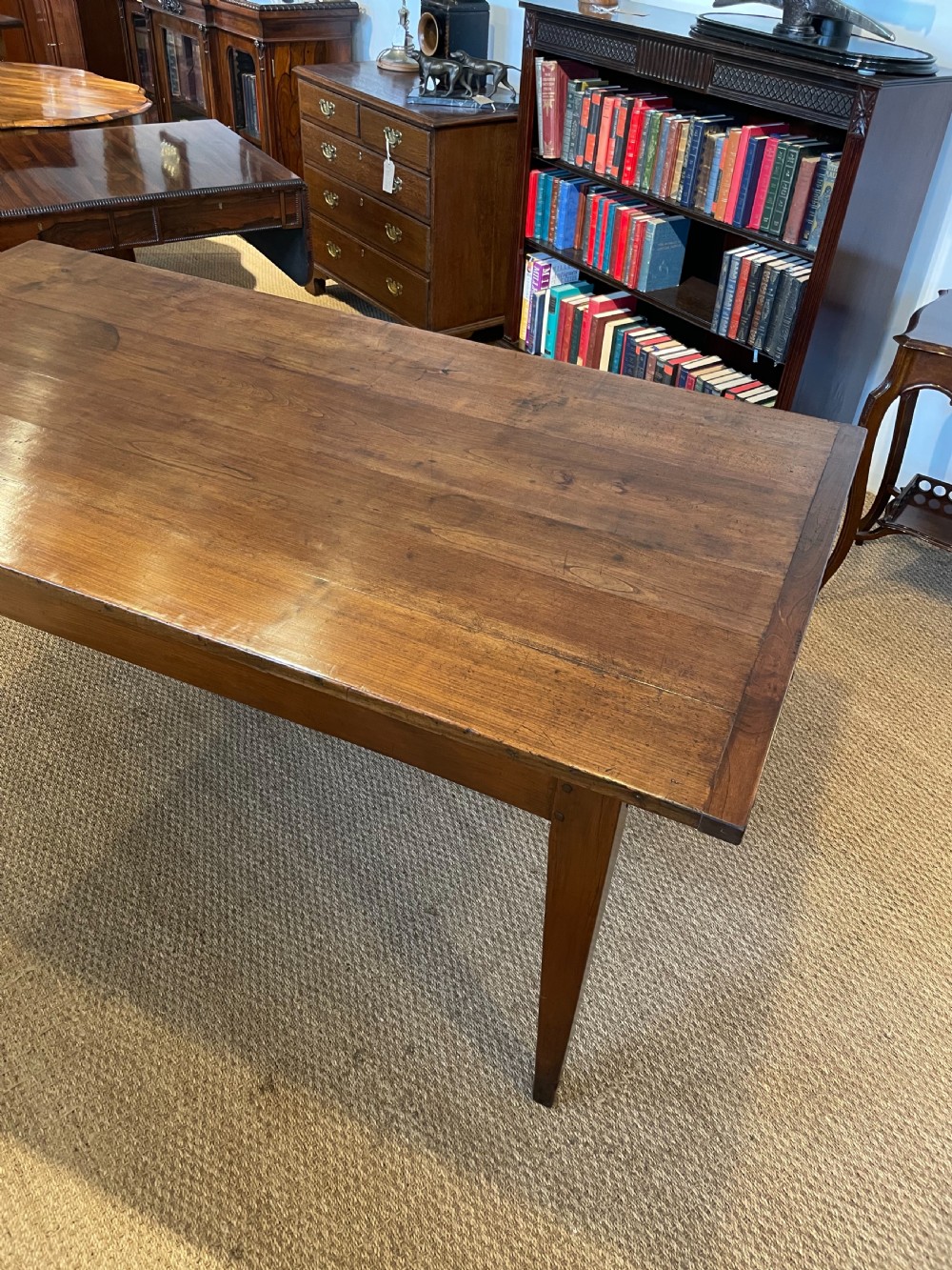 Small cherry wood farmhouse table  View II