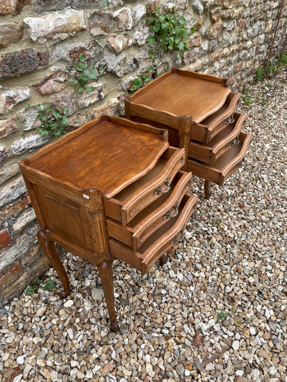 Pair of oak bedside cabinets  View II
