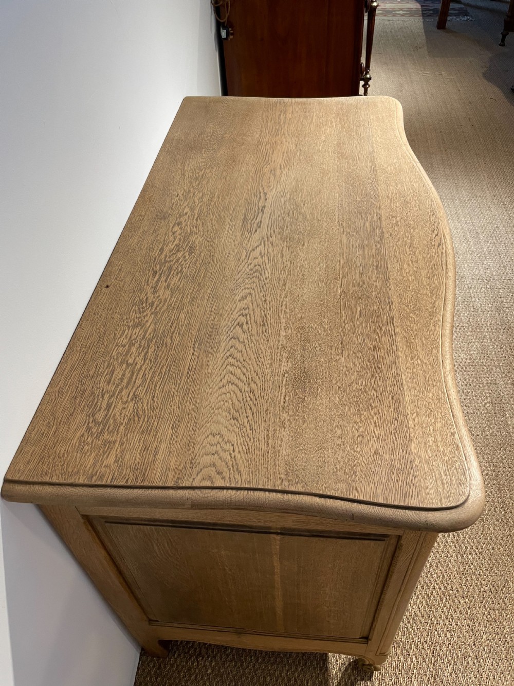 Washed oak serpentine fronted French commode  View VIII
