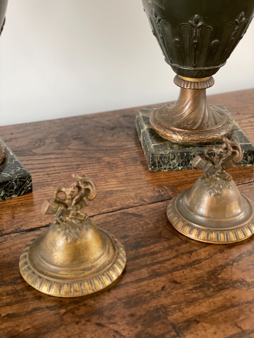 Large pair of Spelter urns  View V