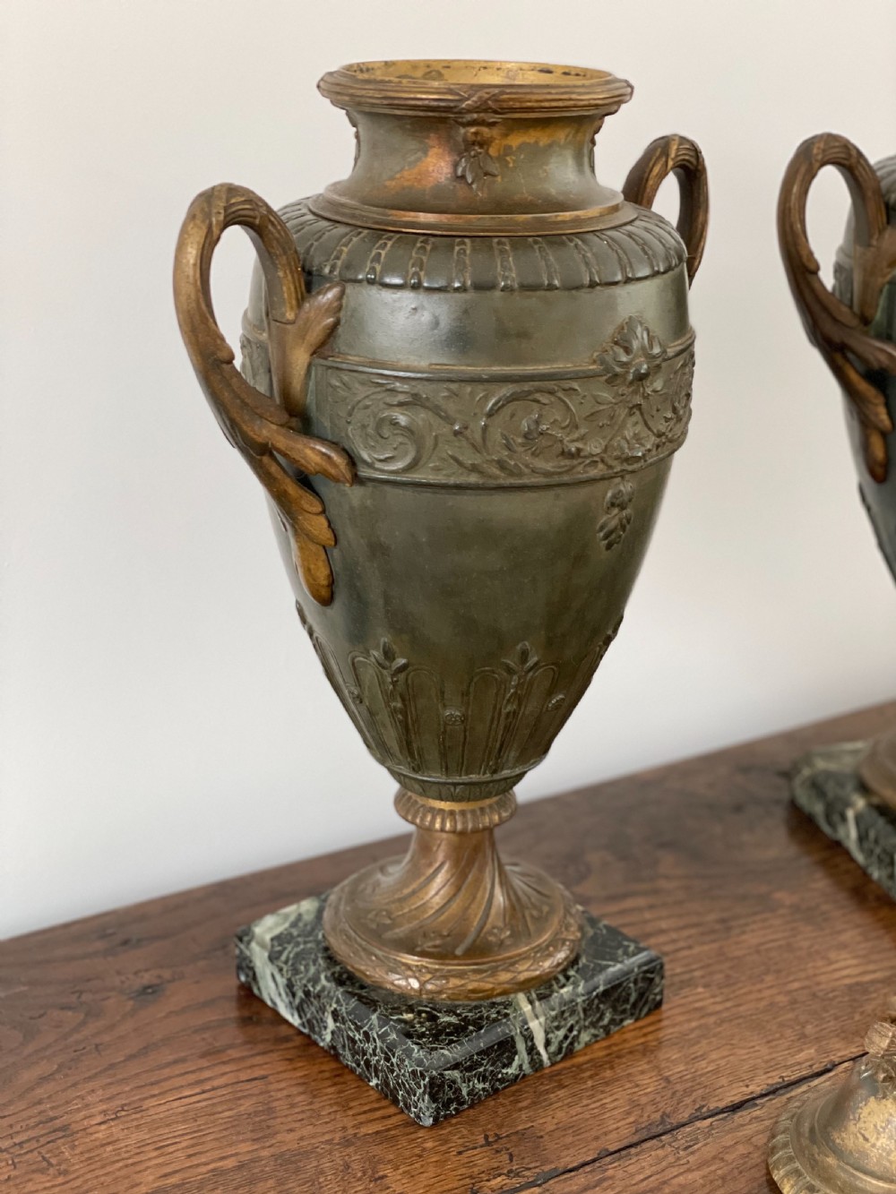 Large pair of Spelter urns  View VI
