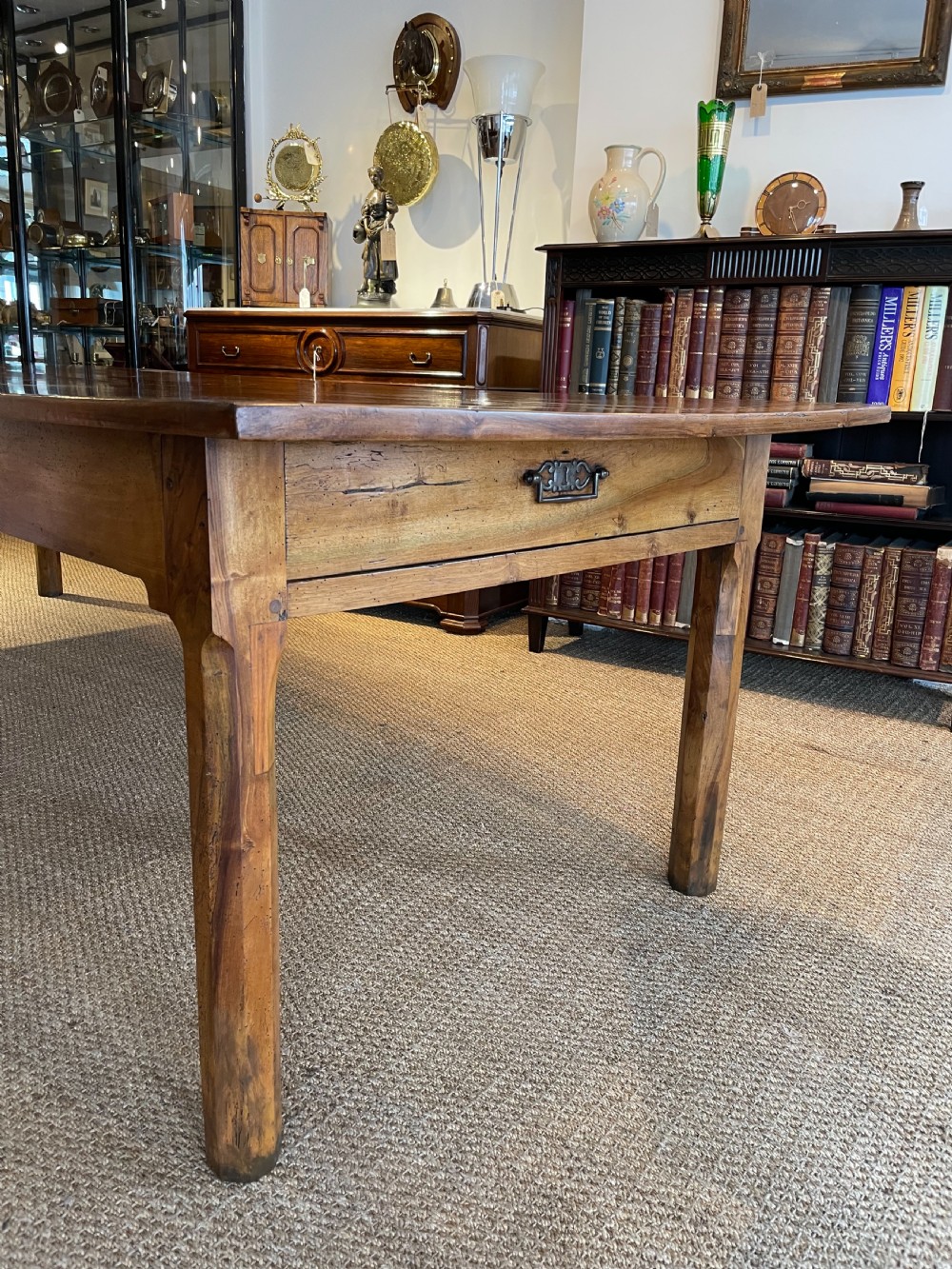 Long and wide Walnut farmhouse table  View II