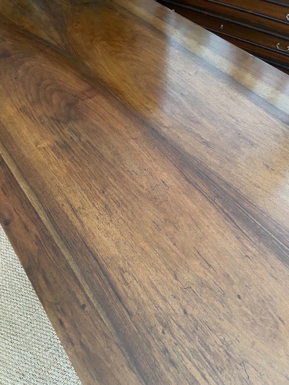 Long and wide Walnut farmhouse table  View VI
