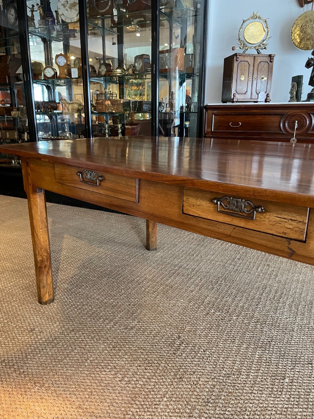 Long and wide Walnut farmhouse table  View IX